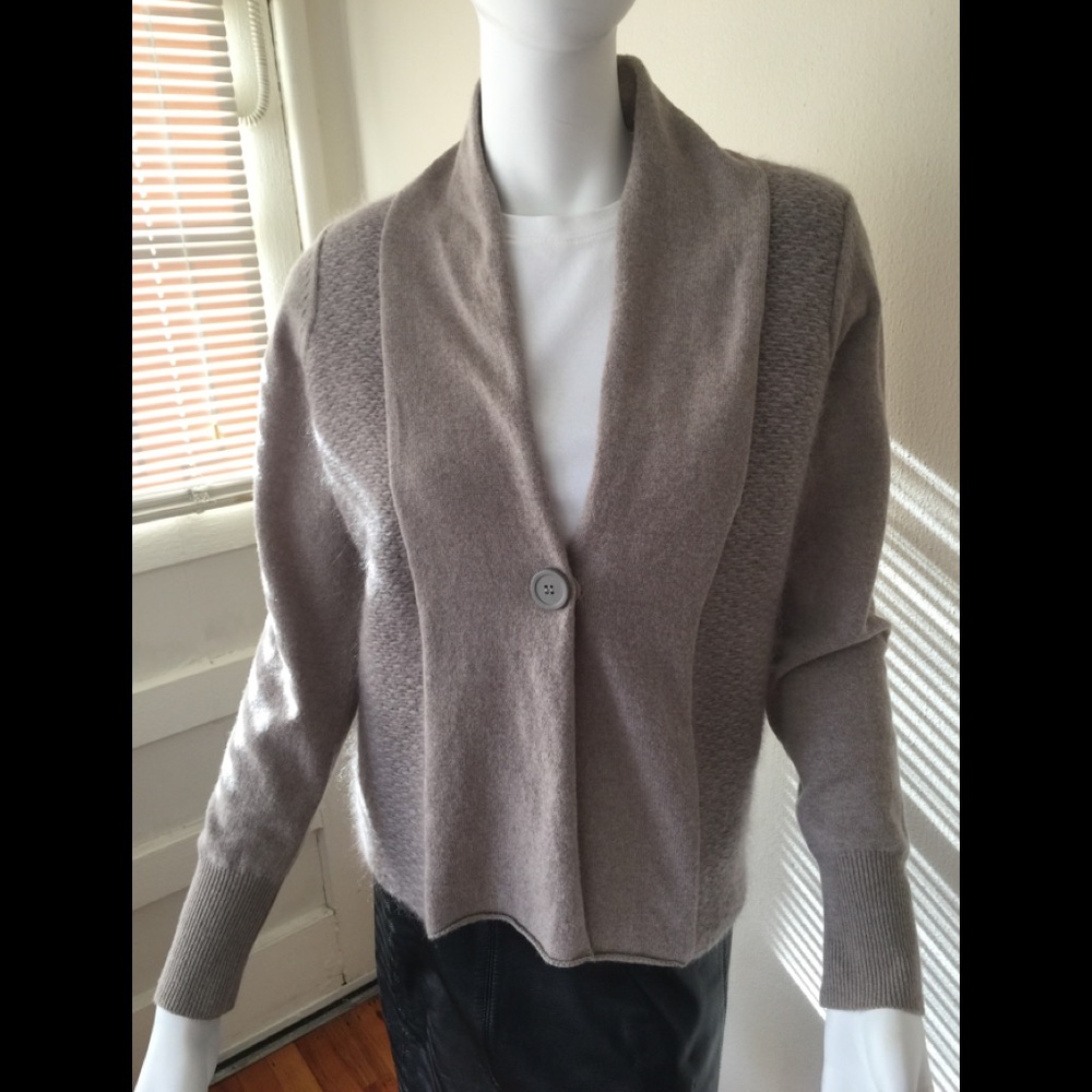 Peserico Tricot cashmere mix beige cardigan